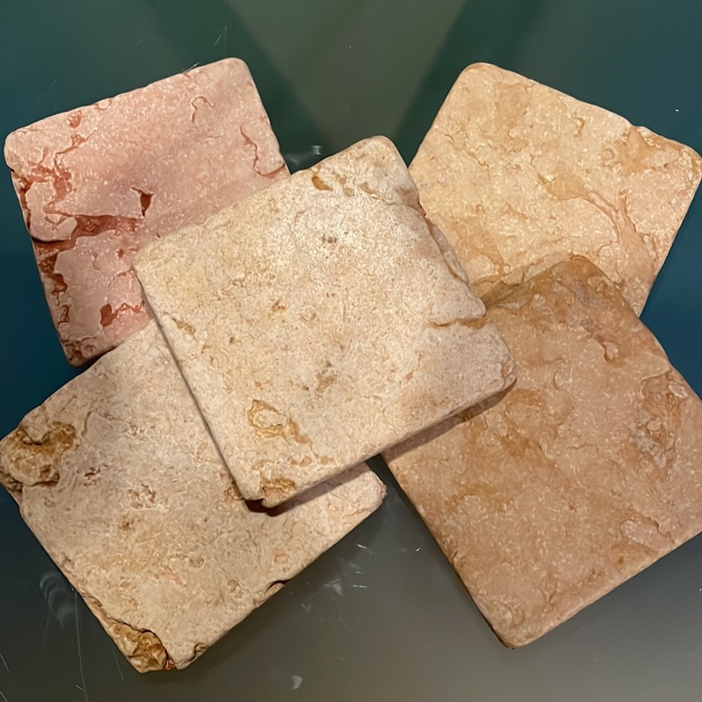 TUMBLED MARBLE SQUARE COASTERS